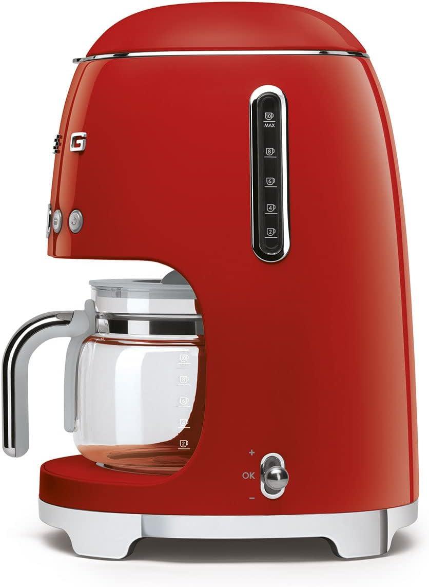 image:imageSmeg DCF02 10Cup Drip Coffee Maker amp TSF01 2Slice Toaster Set Programmable Coffee Machine with Auto Start Retro Style Toaster with Browning Control Breakfast Bundle Navy BlueRed