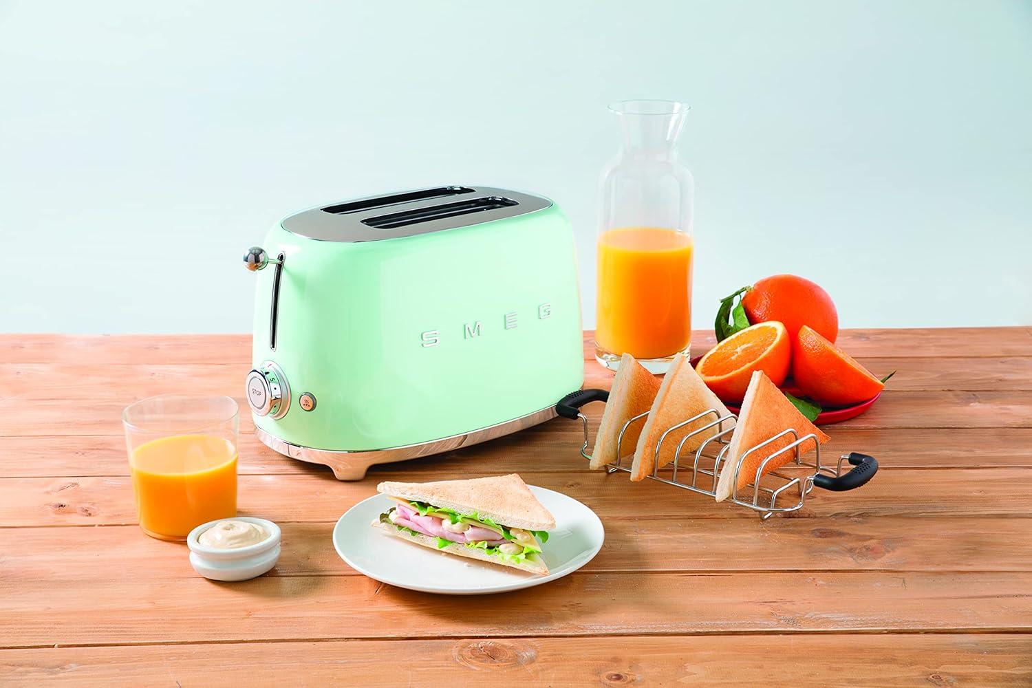 image:imageSmeg DCF02 10Cup Drip Coffee Maker amp TSF01 2Slice Toaster Set Programmable Coffee Machine with Auto Start Retro Style Toaster with Browning Control Breakfast Bundle Navy BluePastel Green