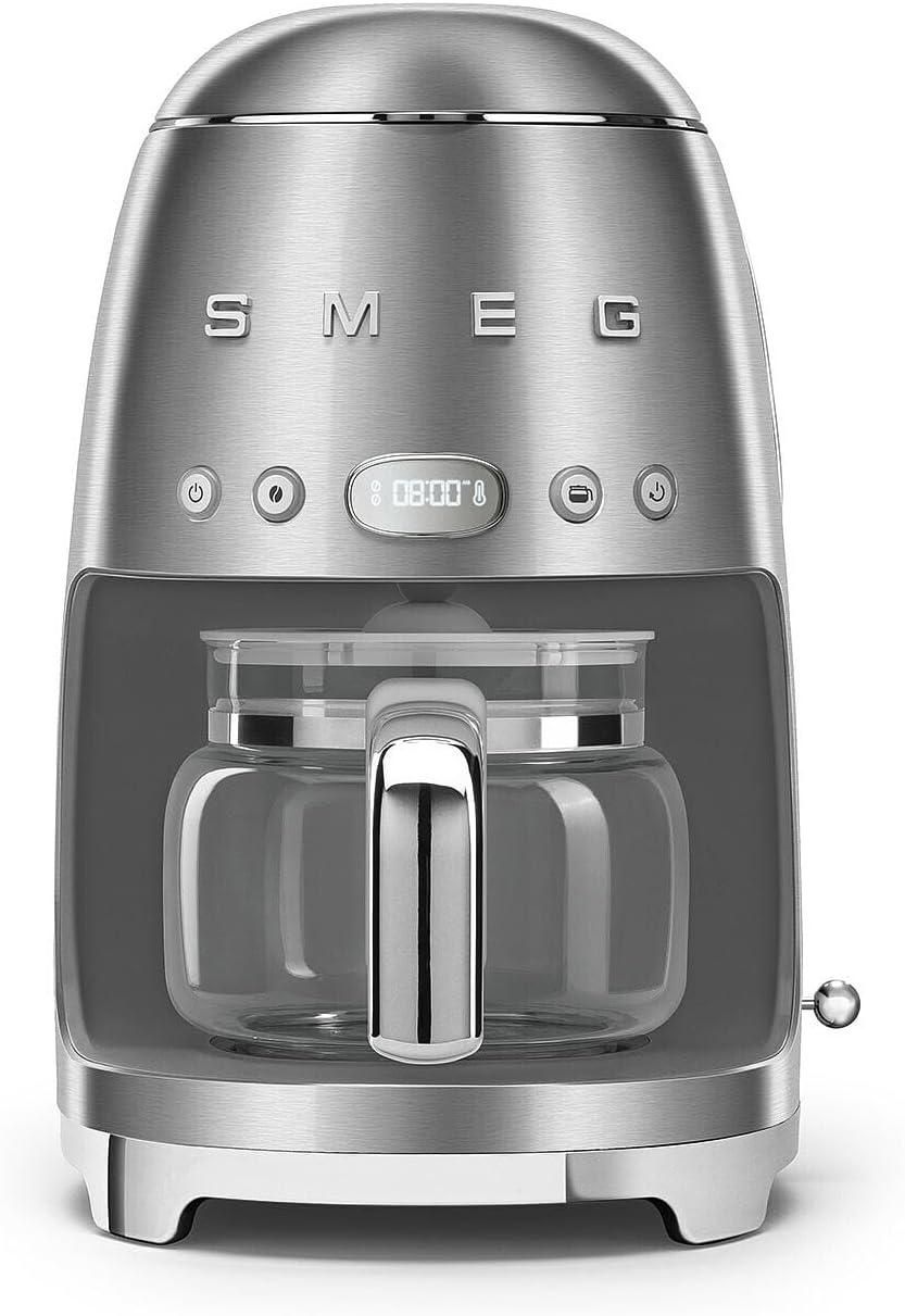 image:imageSmeg DCF02 10Cup Drip Coffee Maker amp TSF01 2Slice Toaster Set Programmable Coffee Machine with Auto Start Retro Style Toaster with Browning Control Breakfast Bundle Navy BlueStainless Steel