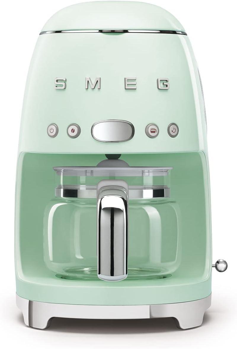 image:imageSmeg DCF02 10Cup Drip Coffee Maker amp TSF01 2Slice Toaster Set Programmable Coffee Machine with Auto Start Retro Style Toaster with Browning Control Breakfast Bundle Navy BluePastel Green