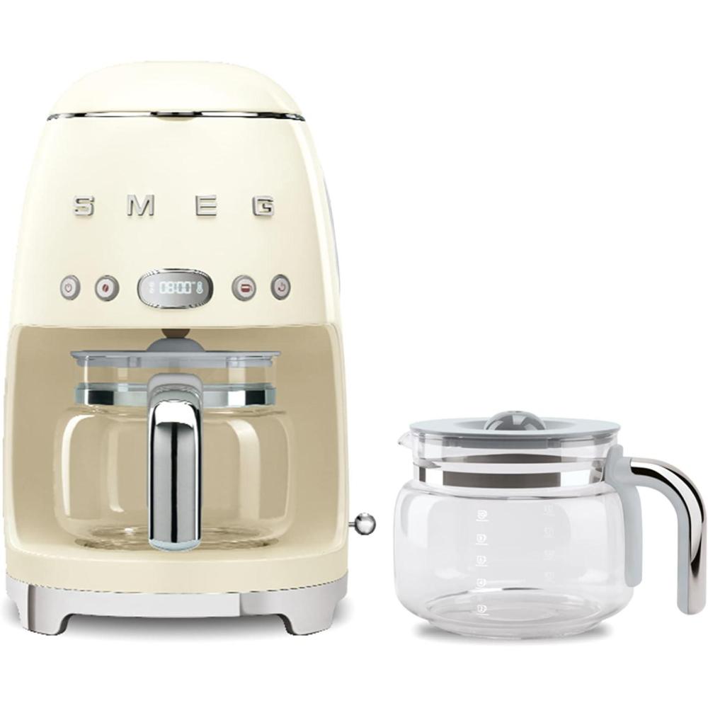 image:imageSmeg 50s Retro Drip Coffee Maker with Extra Glass Carafe Stainless SteelCream