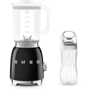 SMEG BLF03 Blender with BGF03 Bottle to Go Bundle – 50s Retro Countertop Blender, Personal Smoothie Bottle, 4 Speeds, Ice Crush, Auto Clean, 48oz Tritan Pitcher, Premium Kitchen Appliance (Black)