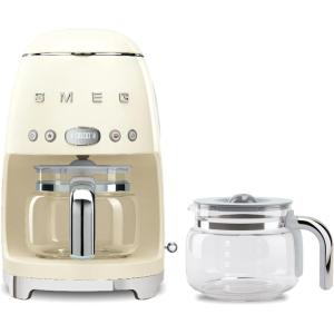 Smeg 50’s Retro Drip Coffee Maker with Extra Glass Carafe (Stainless Steel)(Cream)