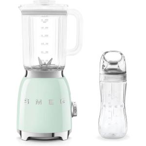 SMEG BLF03 Blender with BGF03 Bottle to Go Bundle – 50s Retro Countertop Blender, Personal Smoothie Bottle, 4 Speeds, Ice Crush, Auto Clean, 48oz Tritan Pitcher (Pastel Blue)