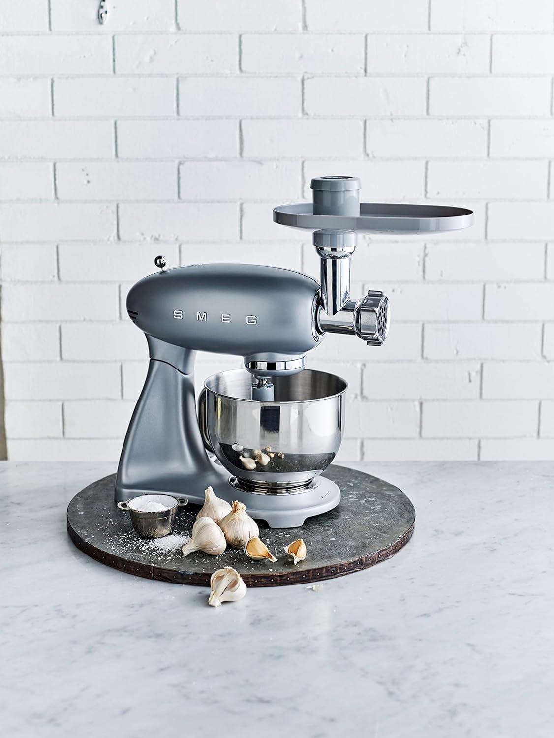 image:imageSMEG SMF04 5Qt Stand Mixer with Smooth Start amp SteadyMix 600W Motor 10 Speeds Stainless Steel Bowl amp Pour Shield Retro 50s Style Planetary Mixer for Bread Dough Baking amp DessertsCreamSilver