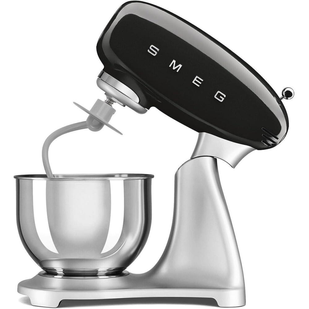image:imageSMEG SMF04 5Qt Stand Mixer with Smooth Start amp SteadyMix 600W Motor 10 Speeds Stainless Steel Bowl amp Pour Shield Retro 50s Style Planetary Mixer for Bread Dough Baking amp DessertsCreamBlack