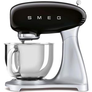 SMEG SMF04 5-Qt Stand Mixer with Smooth Start & SteadyMix, 600W Motor, 10 Speeds, Stainless Steel Bowl & Pour Shield – Retro 50’s Style Planetary Mixer for Bread Dough, Baking & Desserts-Cream(Grey)