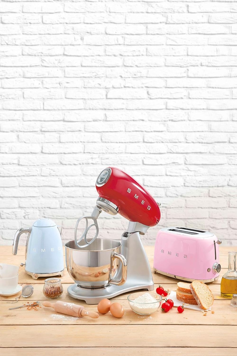 image:imageSmeg 50s Retro Stand Mixer WhiteRed